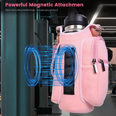 Magnetic Gym Bag Water Bottle Carrier Holder with Adjustable Shoulder Strap