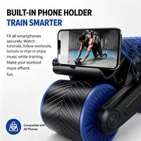 Auto Rebound Double Wheel Ab Roller With Phone Holder