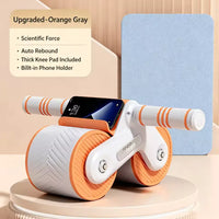 Auto Rebound Double Wheel Ab Roller With Phone Holder