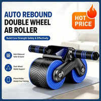 Auto Rebound Double Wheel Ab Roller With Phone Holder