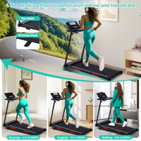 Treadmills with Handle Bar, Walking Pad with Incline for Home Small, Portable Treadmills for Home