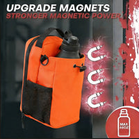 Orange Strong Magnetic Gym Water Bottle Bag - Magnet & RFID Safe Waterproof Pouch