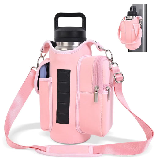 Magnetic Gym Bag Water Bottle Carrier Holder with Adjustable Shoulder Strap